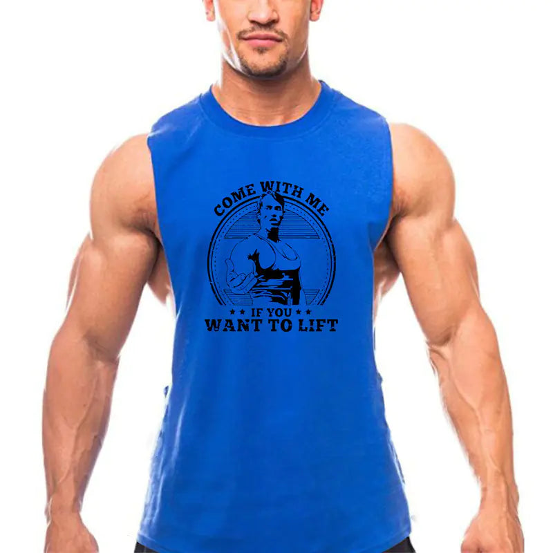 Gym Tank Top for Men - Cotton Fitness Shirt