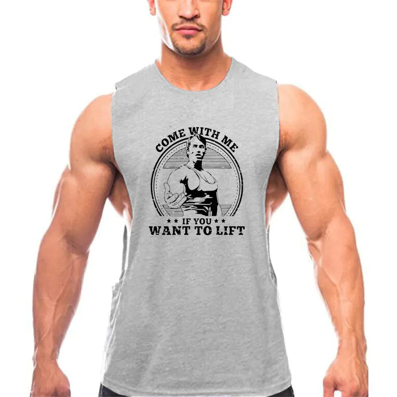 Gym Tank Top for Men - Cotton Fitness Shirt